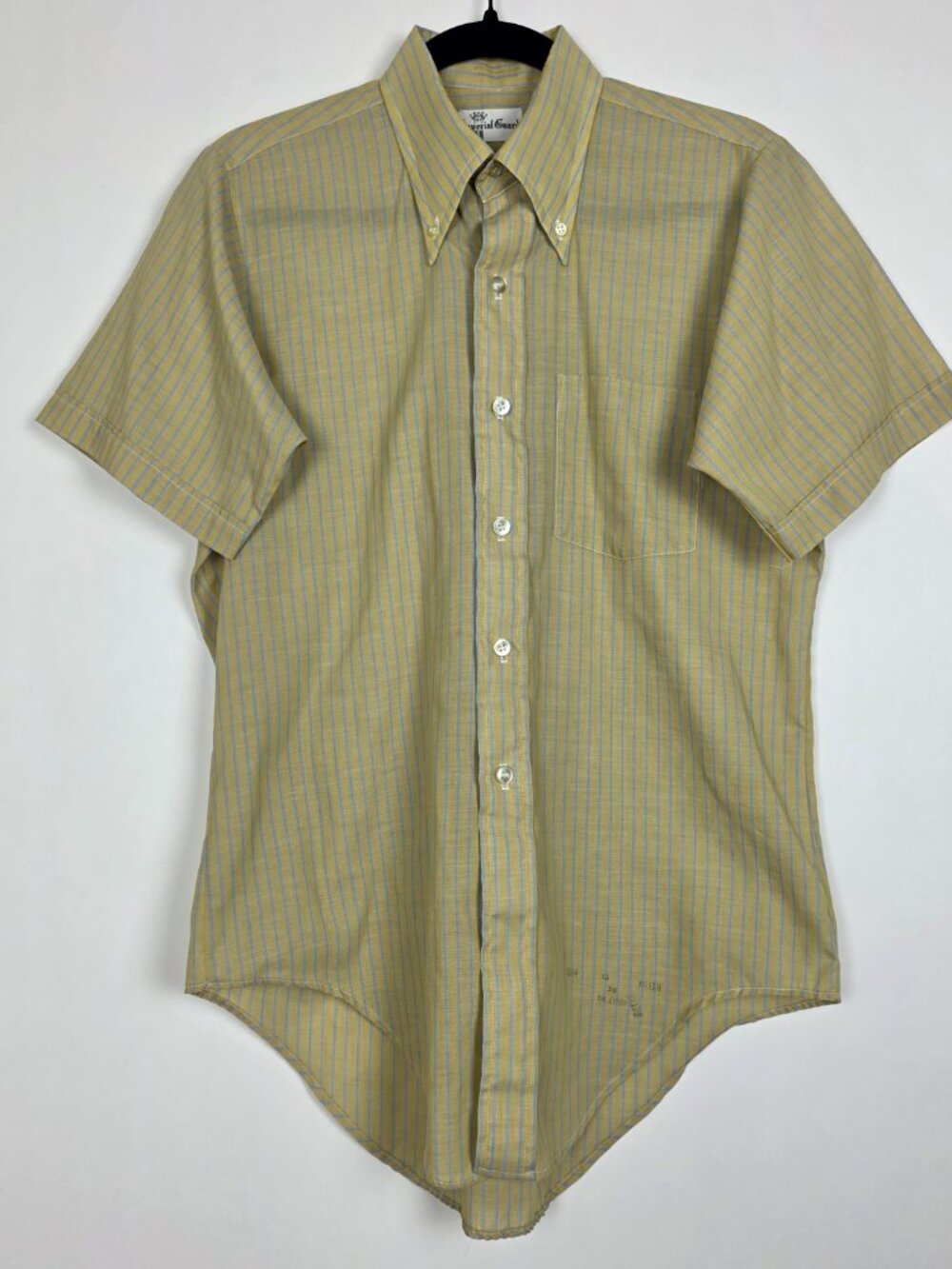 Vintage 60s 70s Imperial Guard Striped Mens Size 15 Short Sleeve Button Shirt